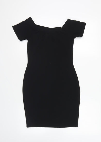 Cameo Rose Womens Black Polyester Bodycon Size 10 Boat Neck Pullover