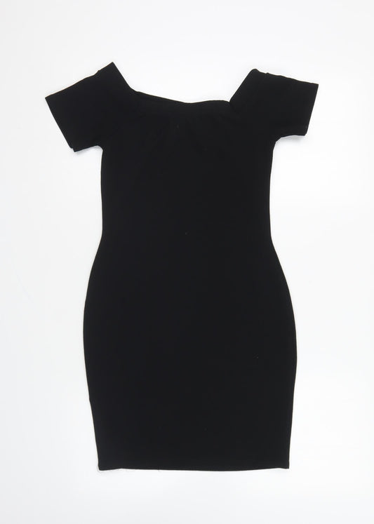 Cameo Rose Womens Black Polyester Bodycon Size 10 Boat Neck Pullover