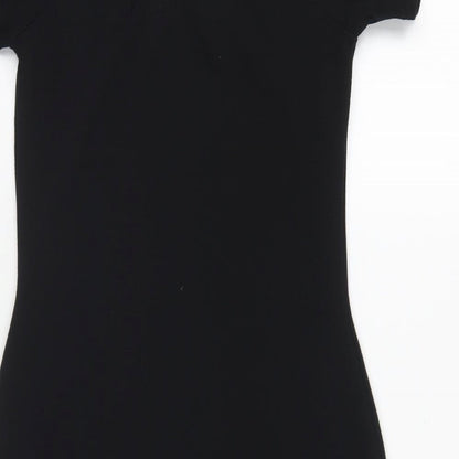 Cameo Rose Womens Black Polyester Bodycon Size 10 Boat Neck Pullover