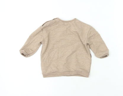 George Baby Beige Polyester Jersey T-Shirt Size 3-6 Months Round Neck Button - Disney Mickey Mouse
