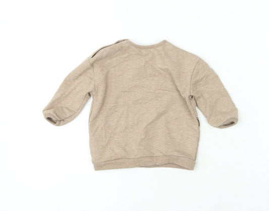 George Baby Beige Polyester Jersey T-Shirt Size 3-6 Months Round Neck Button - Disney Mickey Mouse