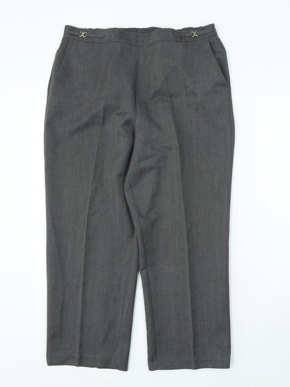 Petites Womens Grey Polyester Cropped Trousers Size L L25 in Regular