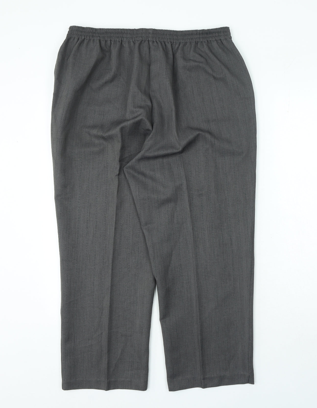 Petites Womens Grey Polyester Cropped Trousers Size L L25 in Regular