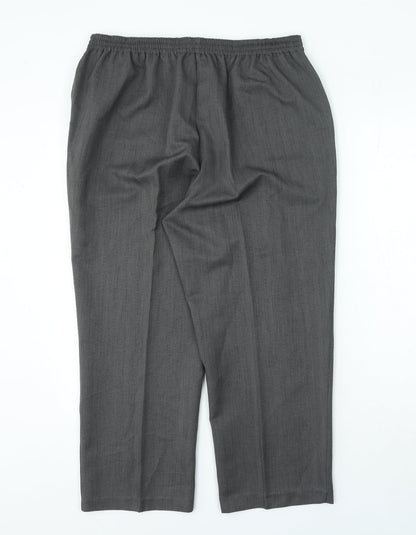 Petites Womens Grey Polyester Cropped Trousers Size L L25 in Regular