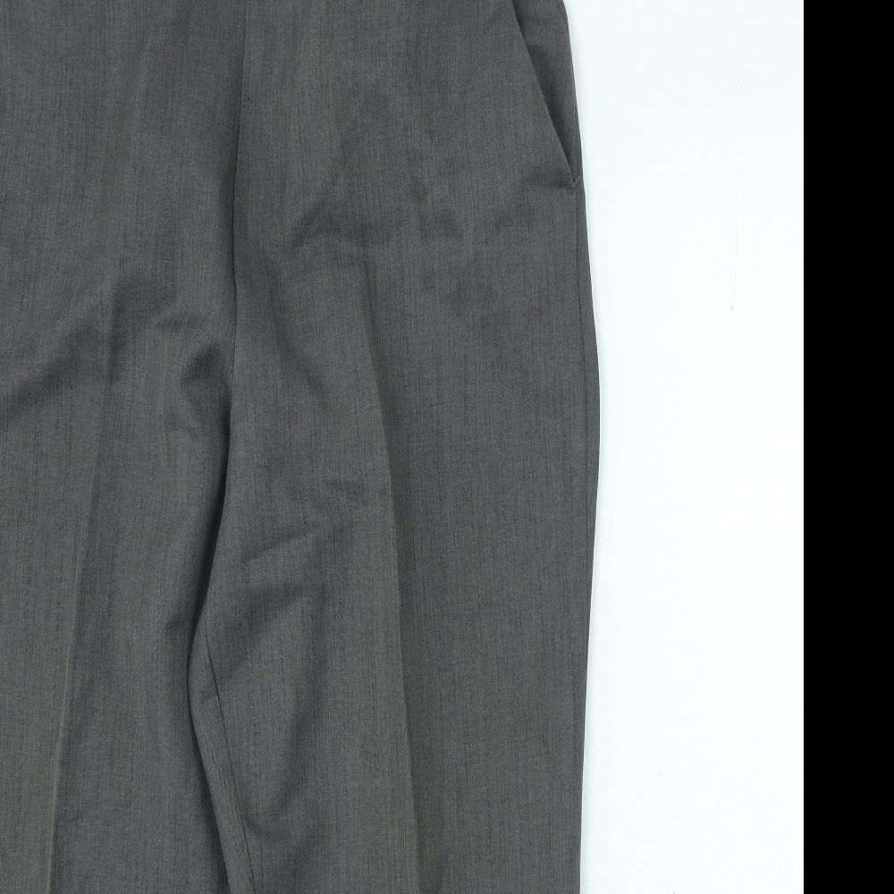 Petites Womens Grey Polyester Cropped Trousers Size L L25 in Regular