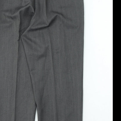 Petites Womens Grey Polyester Cropped Trousers Size L L25 in Regular