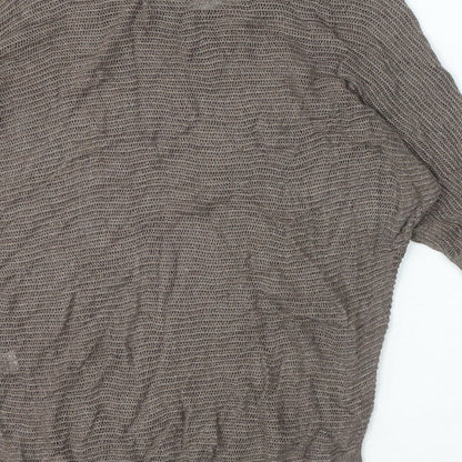Express Womens Brown Viscose Basic T-Shirt Size XS Boat Neck
