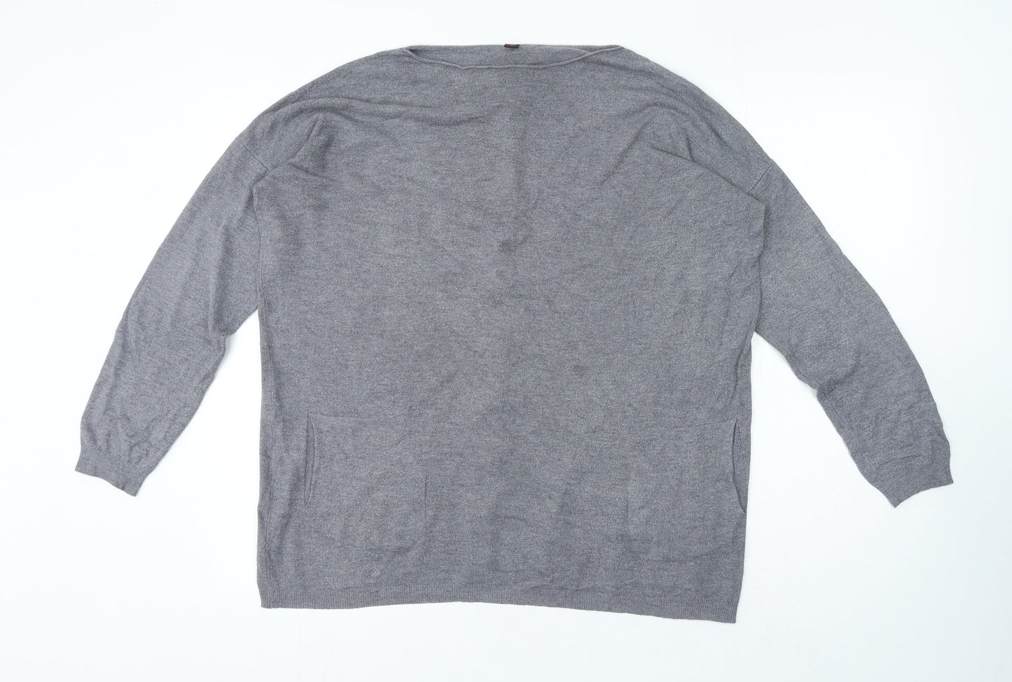 Womens UK Size L Preworn Grey Basic T-Shirt