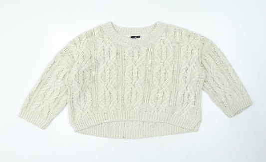 Womens UK Size M H&M Beige Pullover Jumper