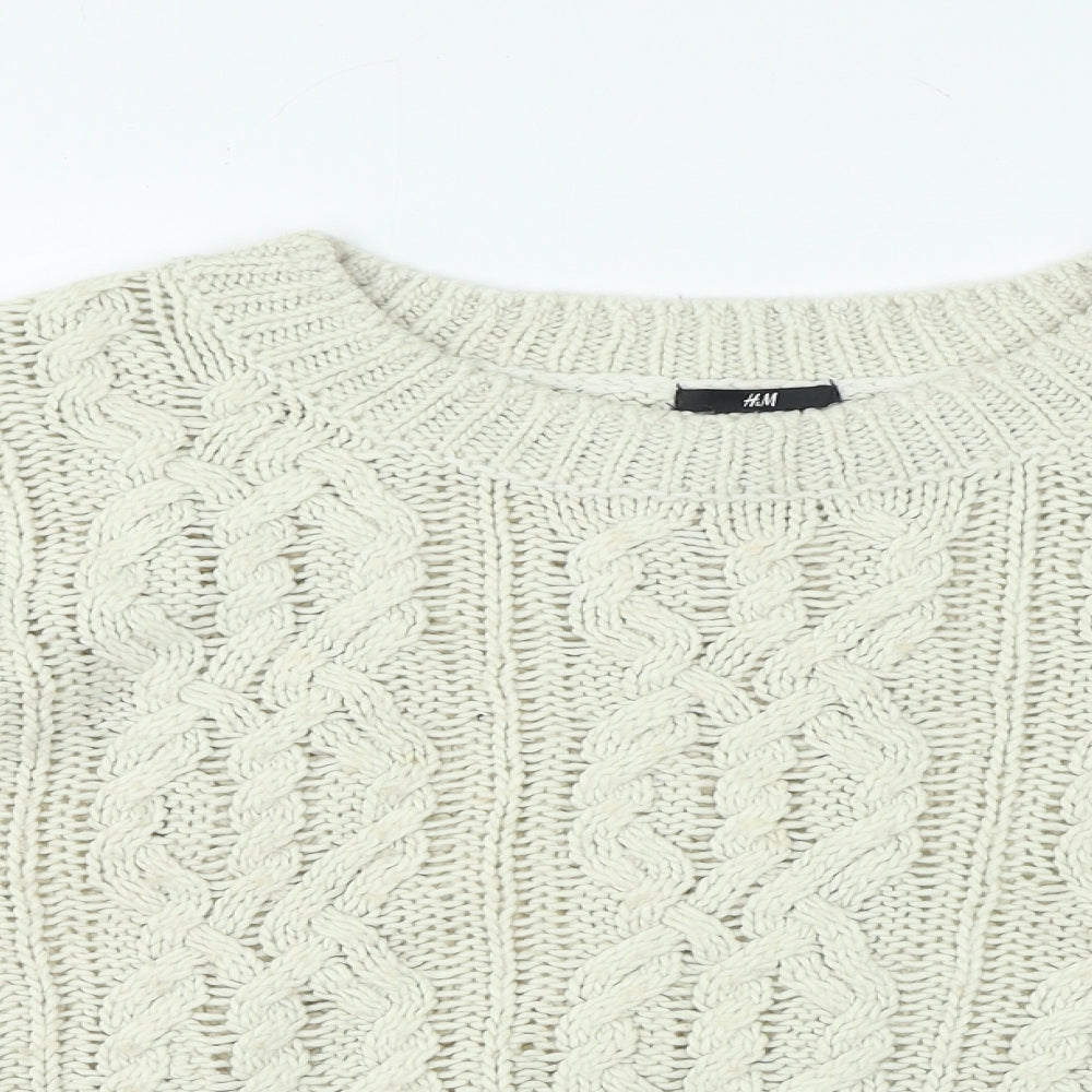 Womens UK Size M H&M Beige Pullover Jumper