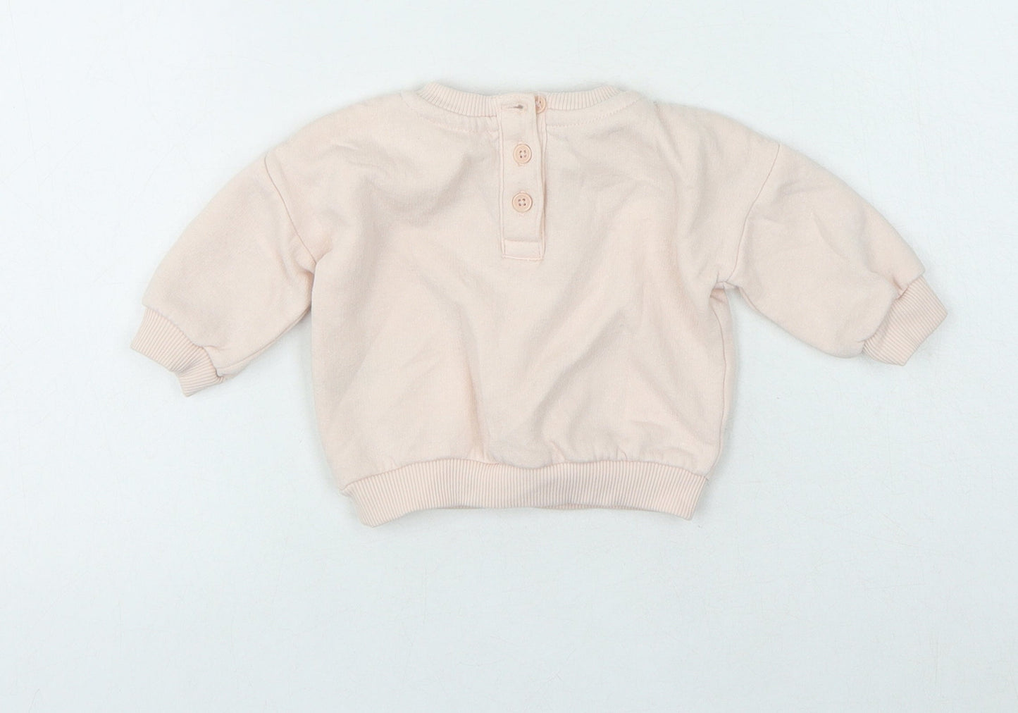 Matalan Girls Pink Polyester Jersey T-Shirt Size 0-3 Months Crew Neck - Sloagan