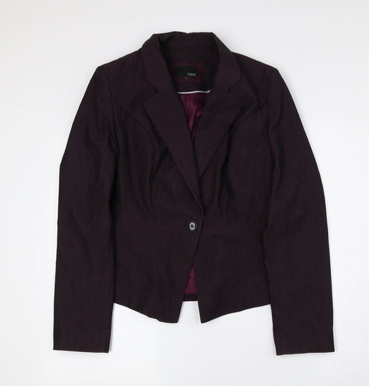 NEXT Womens Purple Polyester Jacket Blazer Size 10