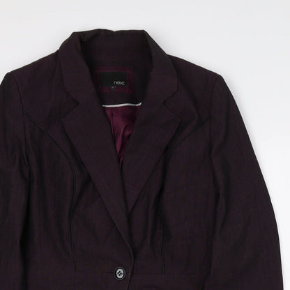 NEXT Womens Purple Polyester Jacket Blazer Size 10