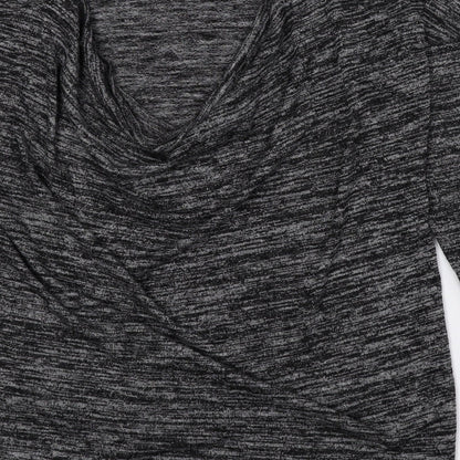 Indigo Womens Grey Polyester Basic T-Shirt Size 10 Crew Neck - Cowl Back