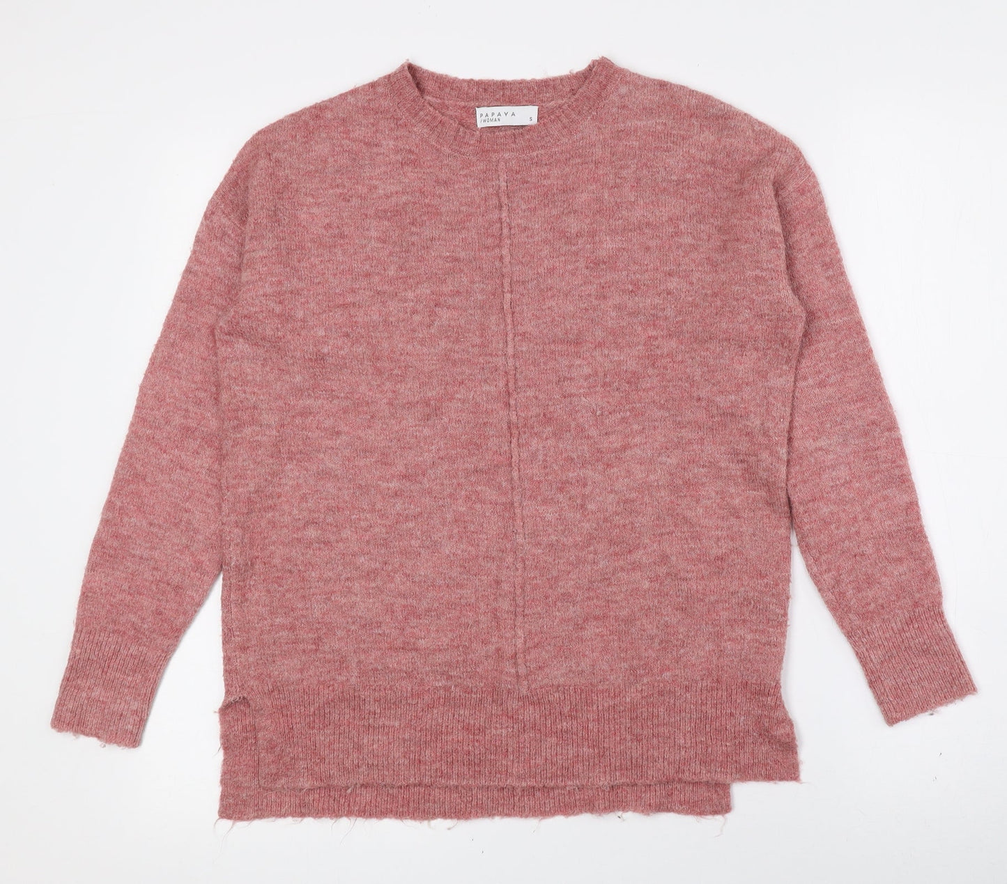 Womens UK Size S Papaya Pink Pullover Jumper