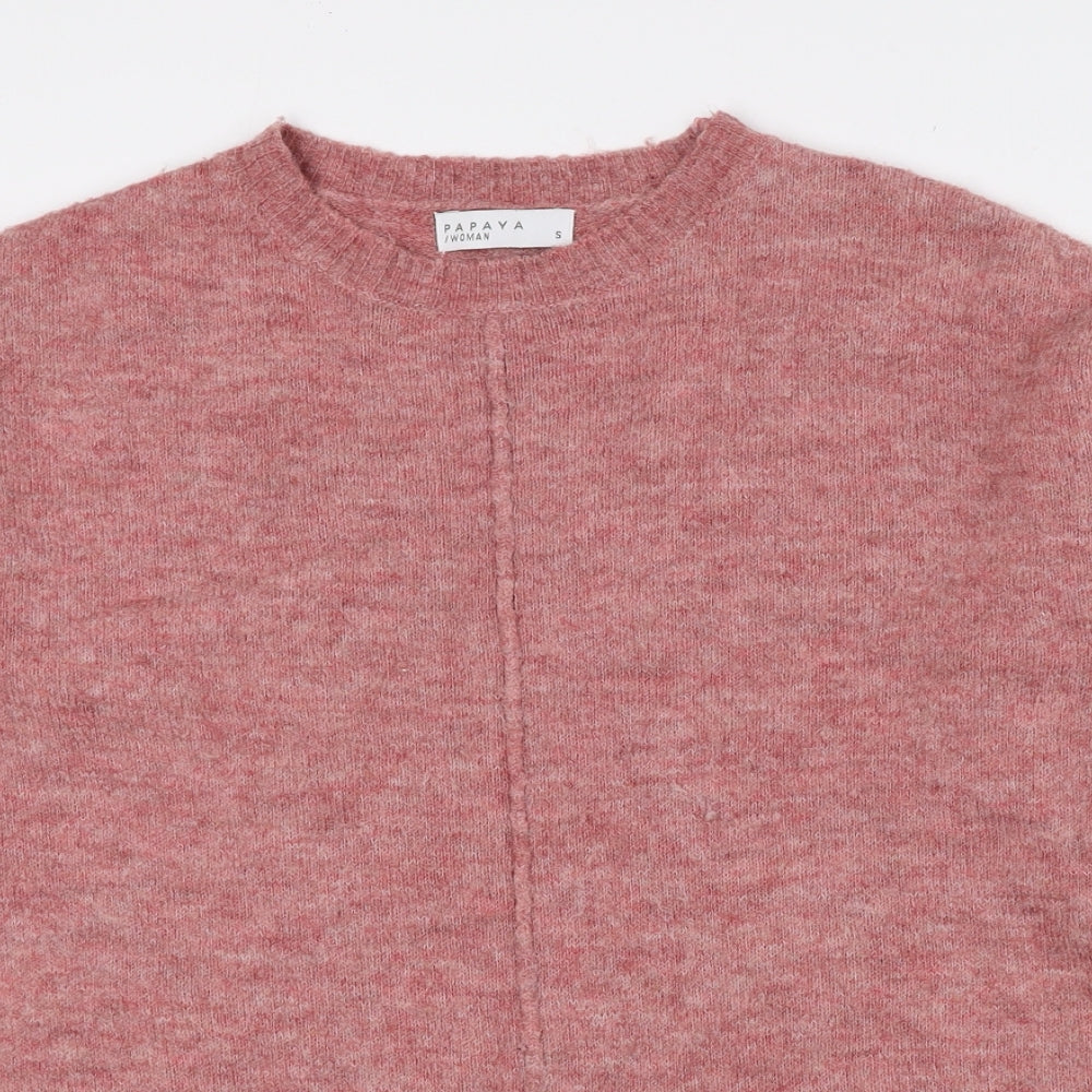 Womens UK Size S Papaya Pink Pullover Jumper