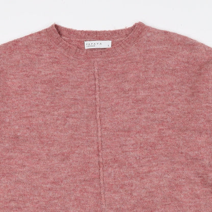 Womens UK Size S Papaya Pink Pullover Jumper