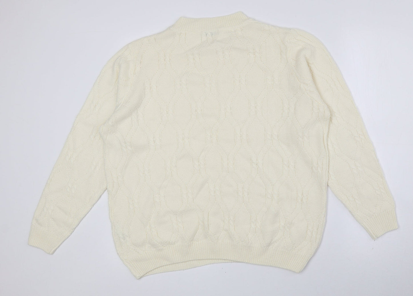 Damart Womens Yellow Crew Neck Acrylic Pullover Jumper Size 14