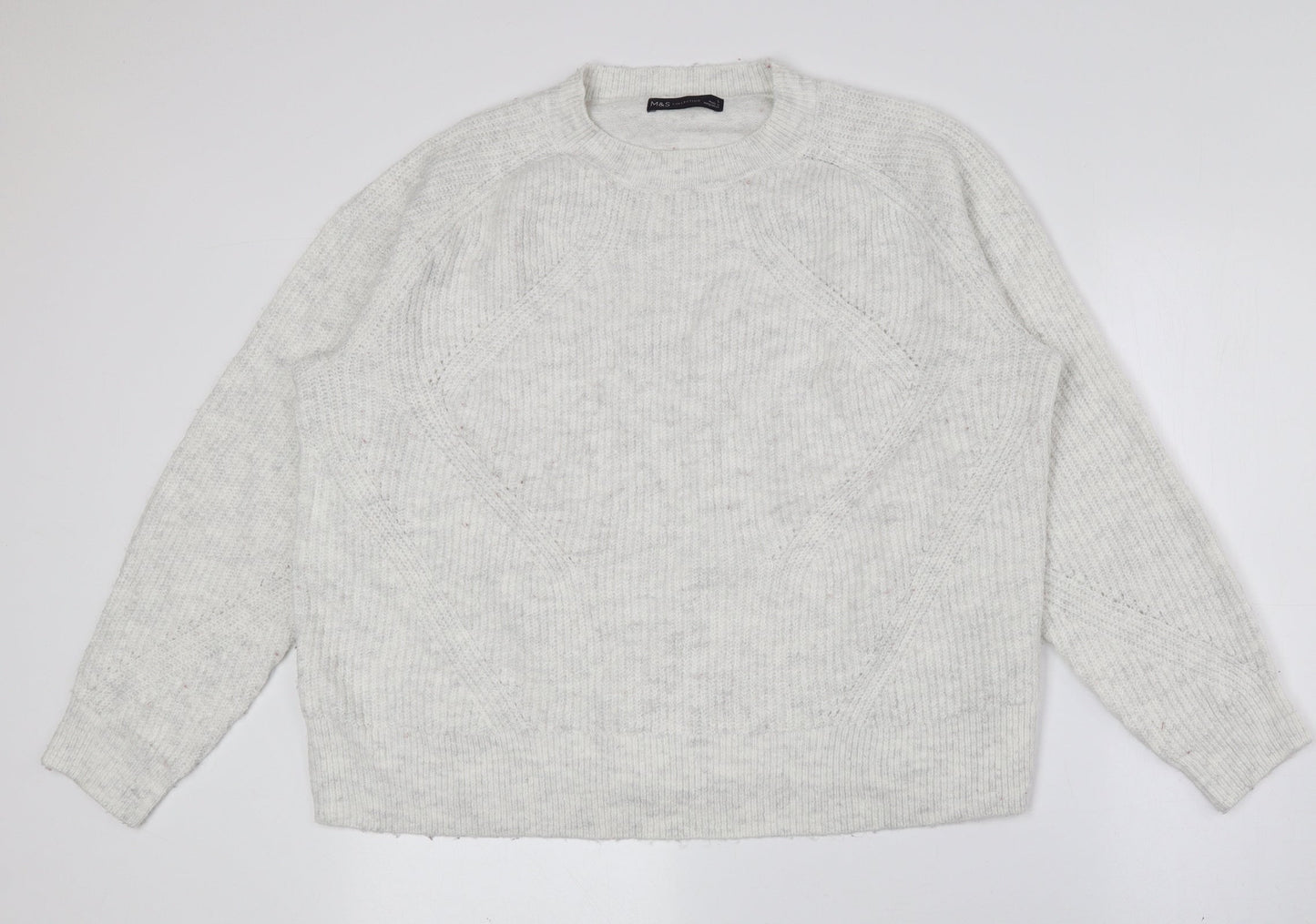Womens UK Size L Marks and Spencer Grey Pullover Jumper