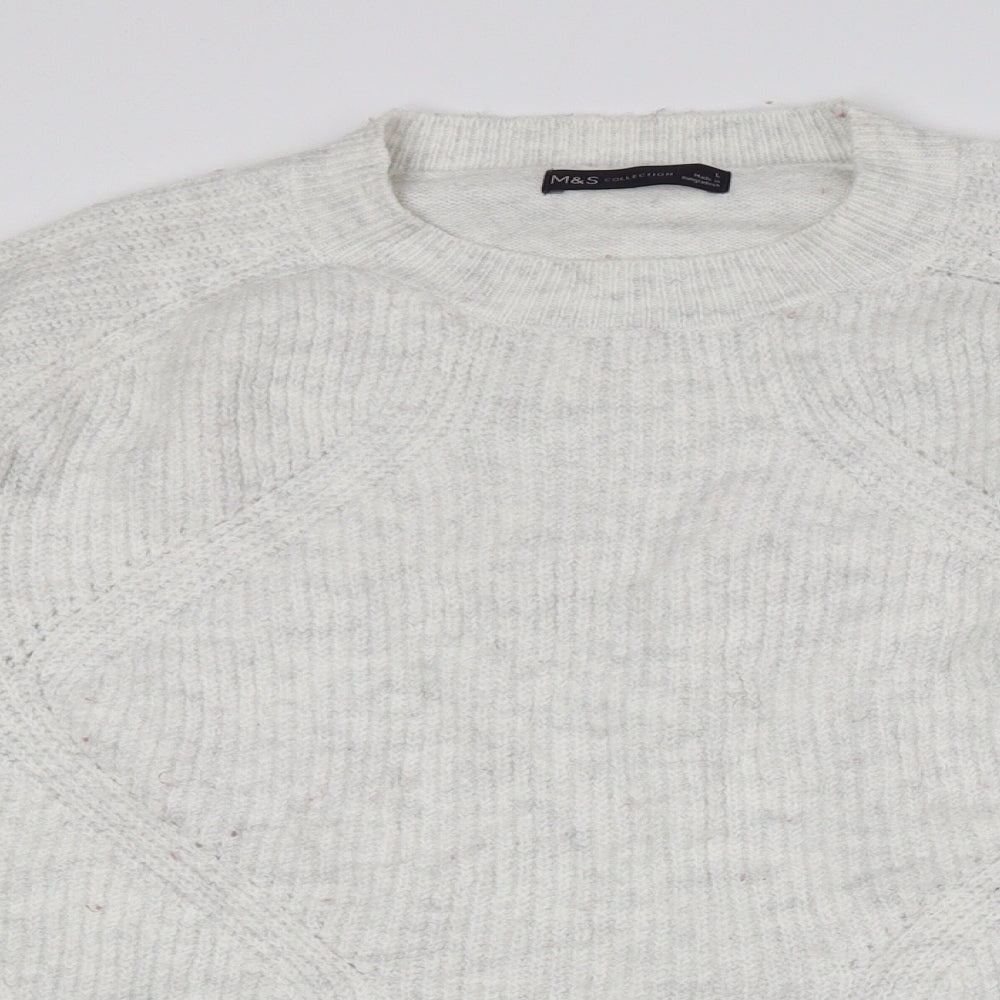 Womens UK Size L Marks and Spencer Grey Pullover Jumper