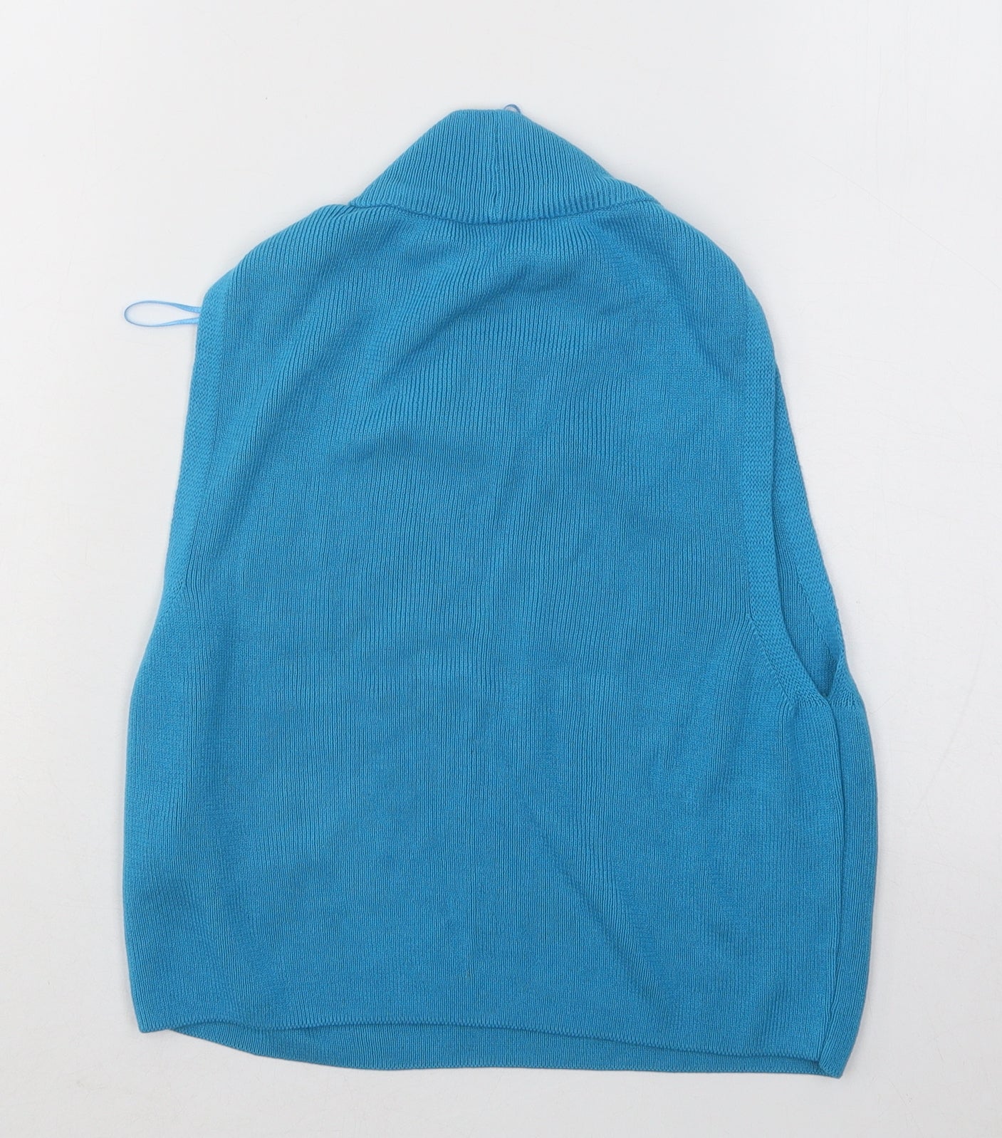 Primark Womens Blue Mock Neck Acrylic Vest Jumper Size 6