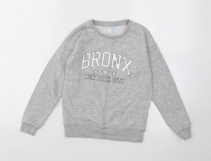Primark Girls Grey Cotton Pullover Sweatshirt Size 8-9 Years Pullover - Bronx