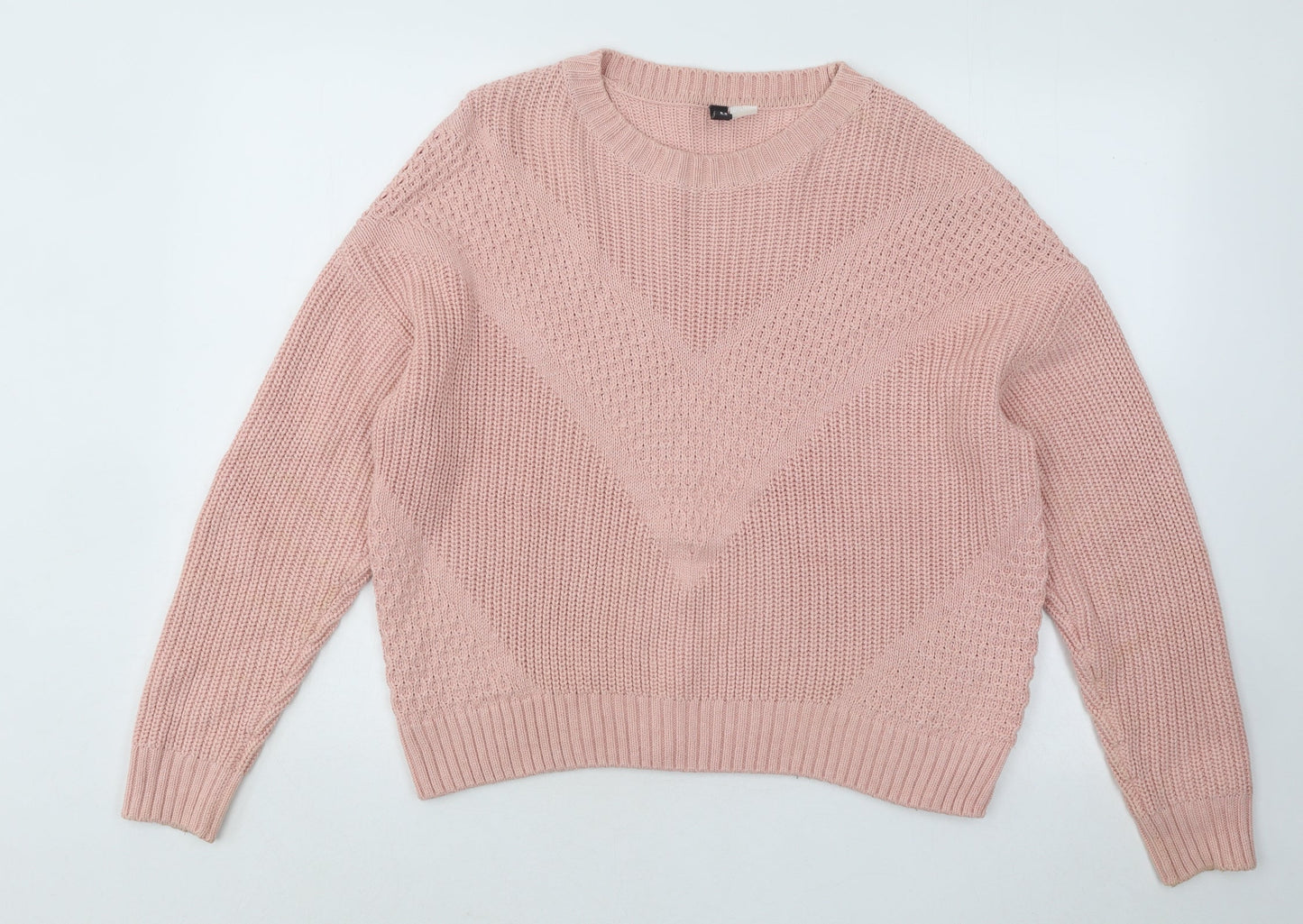 Womens UK Size S Divided by H&M Pink Pullover Jumper