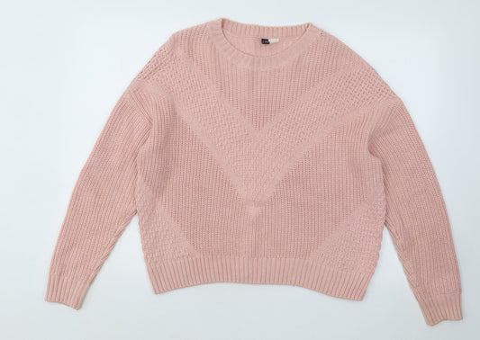 Womens UK Size S Divided by H&M Pink Pullover Jumper