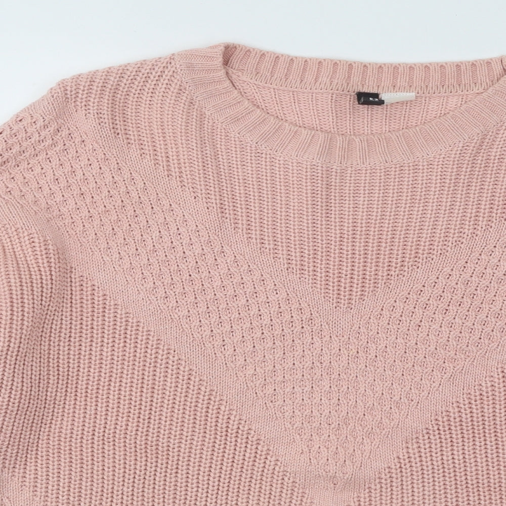 Womens UK Size S Divided by H&M Pink Pullover Jumper