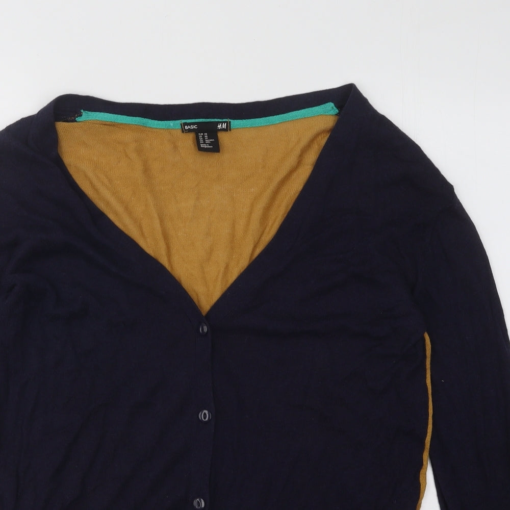 Womens UK Size XS H&M Blue Cardigan Jumper