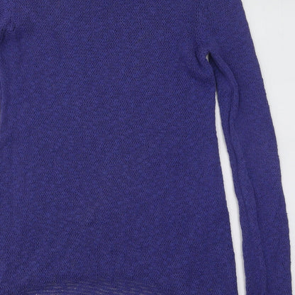 Indi & Cold Womens Purple Round Neck Cotton Pullover Jumper Size S
