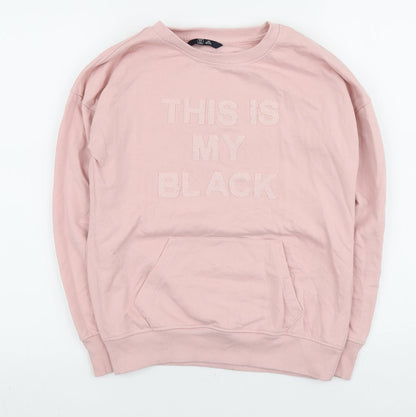 Womens UK Size XS Dunnes Stores Pink Henley Sweatshirt