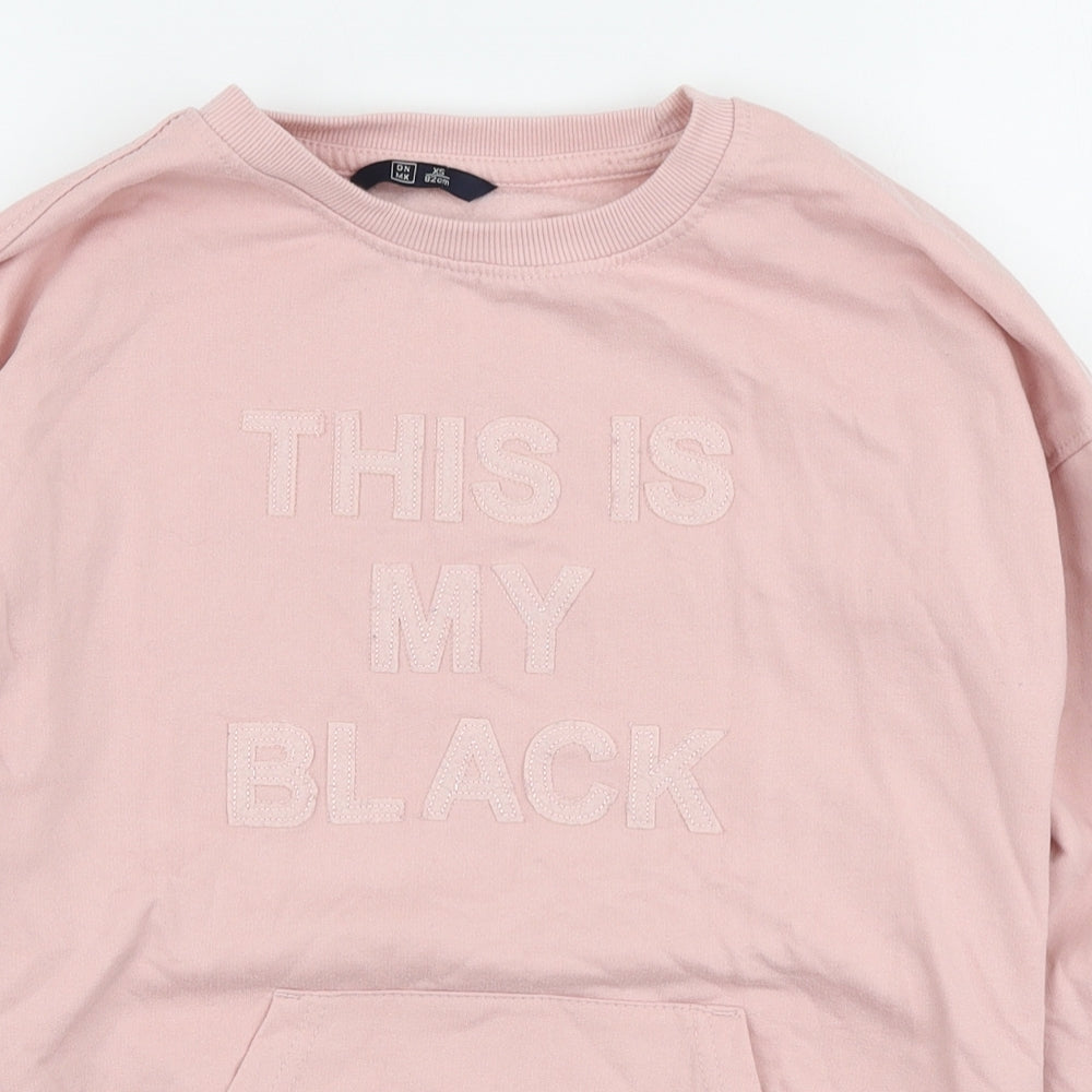 Womens UK Size XS Dunnes Stores Pink Henley Sweatshirt