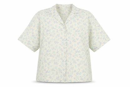 Leeannes Womens Multicoloured Floral Polyester Basic Button-Up Size 18 Collared