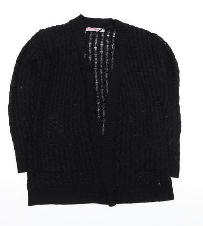 Womens UK Size S Glimpse Design Black Cardigan Jumper