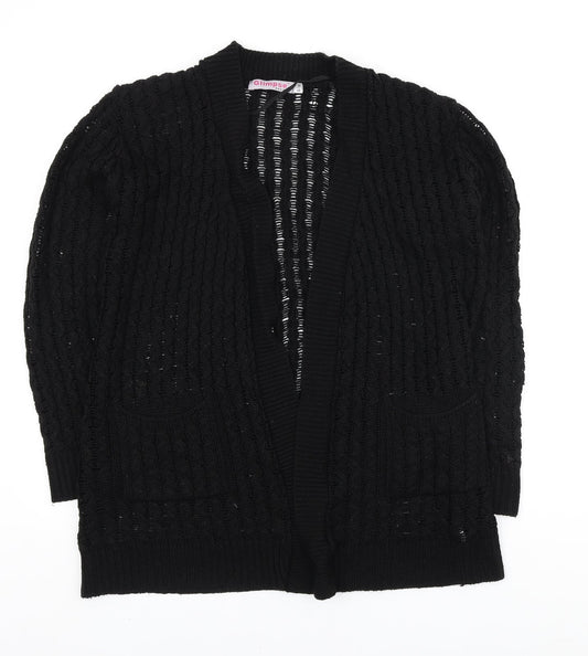 Womens UK Size S Glimpse Design Black Cardigan Jumper