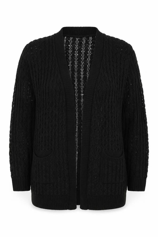 Womens UK Size S Glimpse Design Black Cardigan Jumper