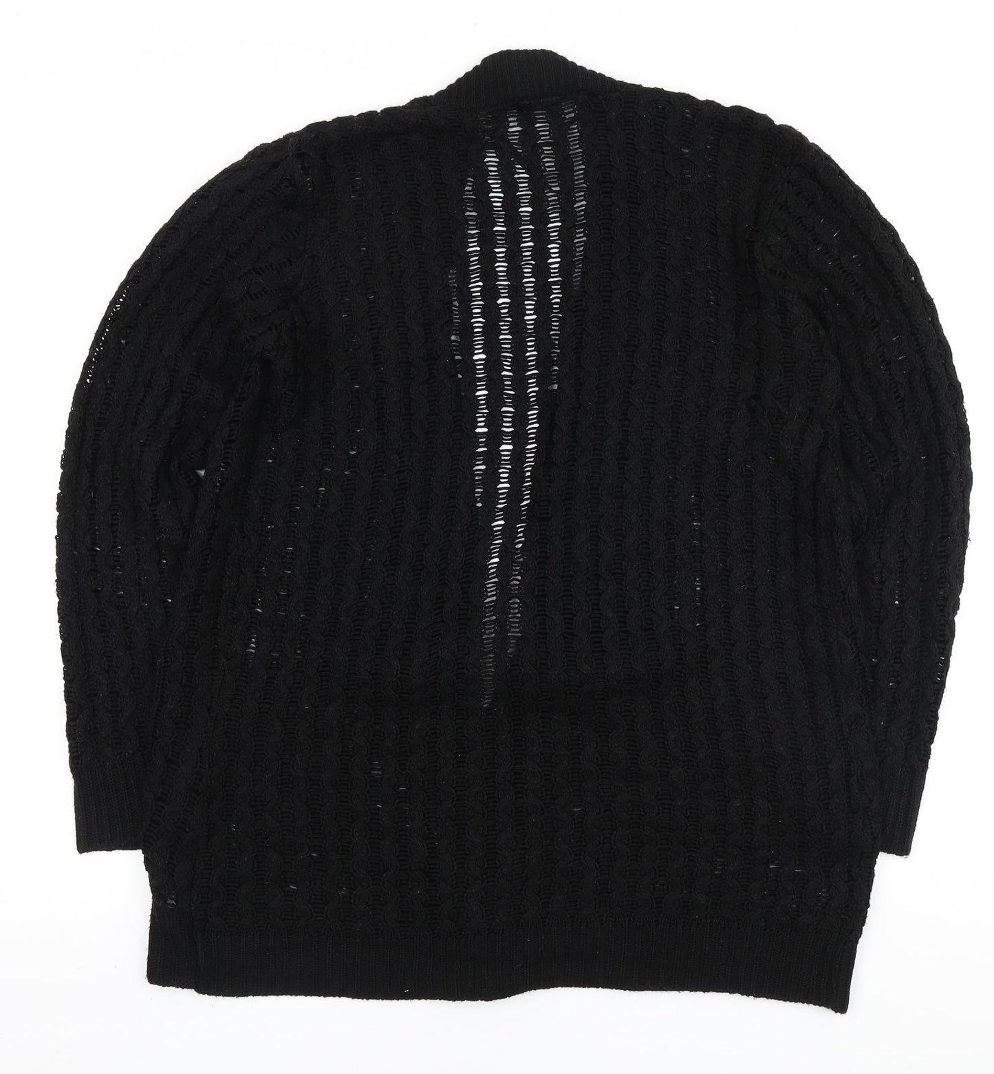 Womens UK Size S Glimpse Design Black Cardigan Jumper