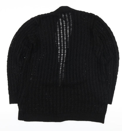 Womens UK Size S Glimpse Design Black Cardigan Jumper