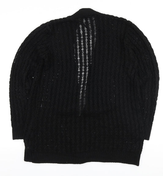 Womens UK Size S Glimpse Design Black Cardigan Jumper