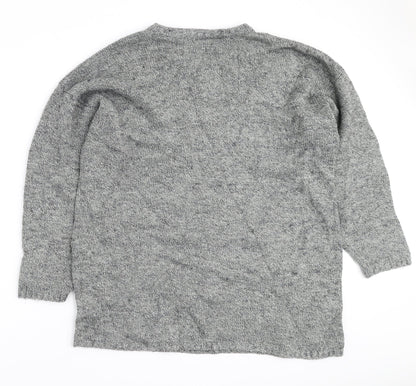 Pilot Mens Grey V-Neck Acrylic Pullover Jumper Size M