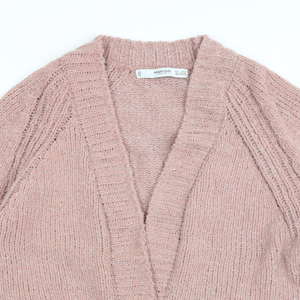 Womens UK Size S Mango Pink Cardigan Jumper