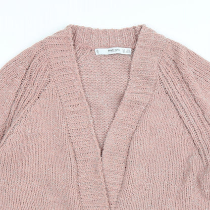 Womens UK Size S Mango Pink Cardigan Jumper