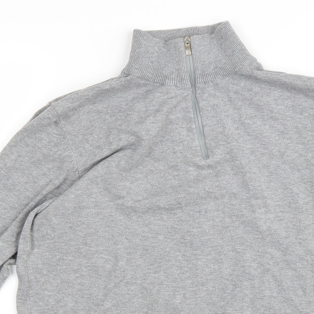 George Mens Grey Cotton Pullover Sweatshirt Size S