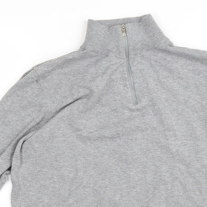 George Mens Grey Cotton Pullover Sweatshirt Size S