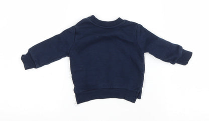 Primark Baby Blue Polyester Basic T-Shirt Size 3-6 Months Round Neck Snap - Little Winner