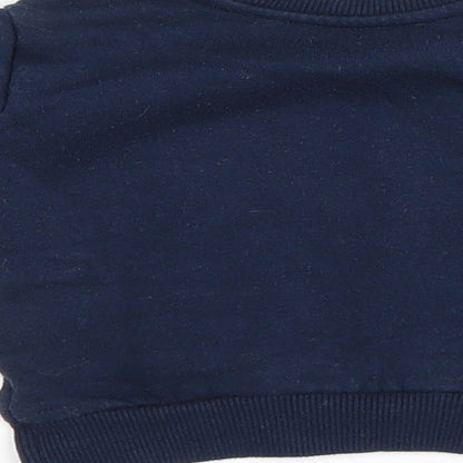 Primark Baby Blue Polyester Basic T-Shirt Size 3-6 Months Round Neck Snap - Little Winner