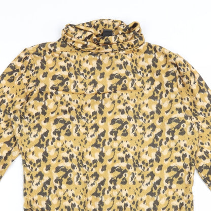 Primark Womens Yellow Animal Print Polyester Bodysuit One-Piece Size 10 Snap - Cheater Print