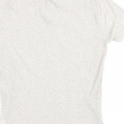 Womens UK Size L Zara Beige Basic Polo