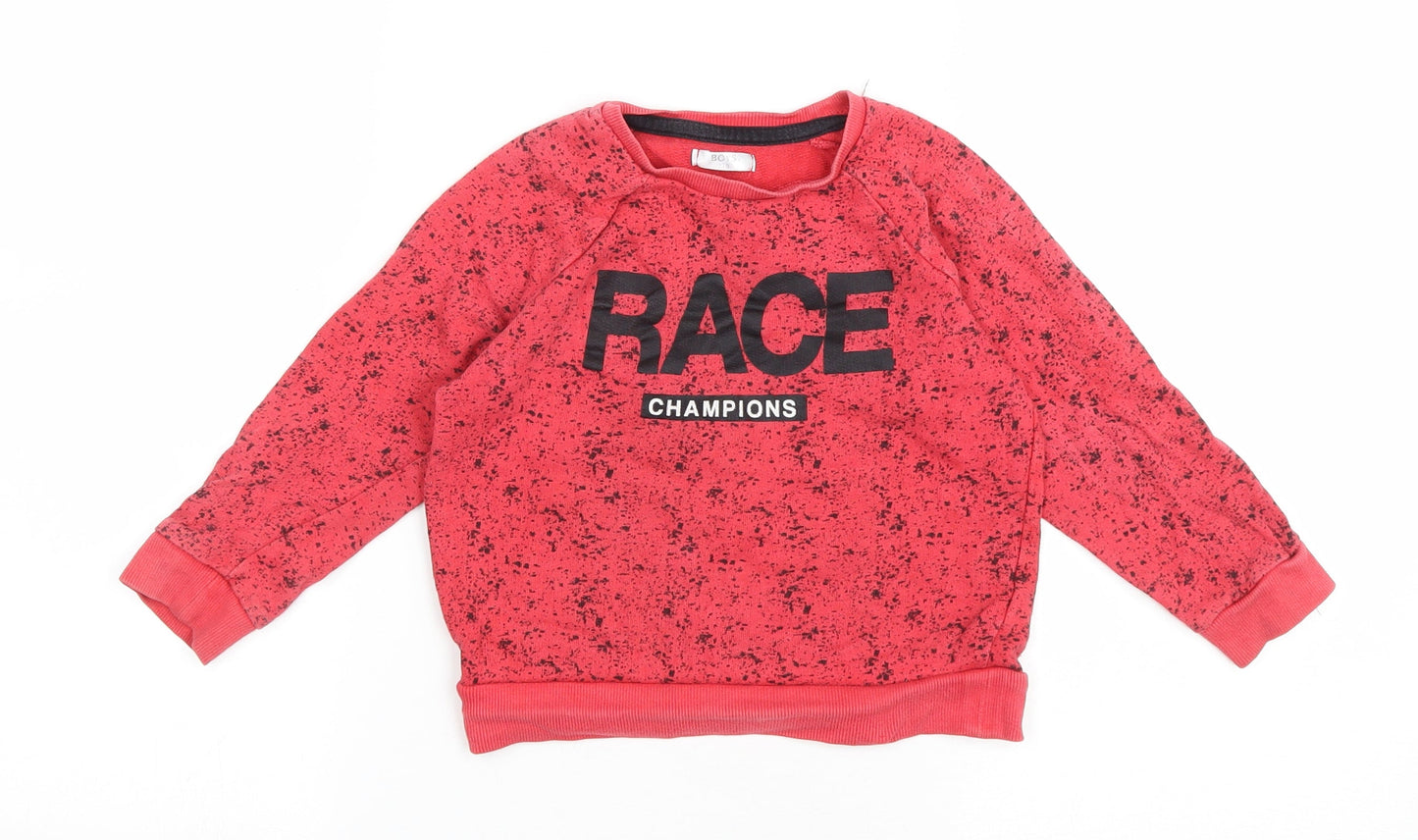 BOYS Boys Pink Cotton Pullover Sweatshirt Size 3-4 Years Pullover - Race Champions
